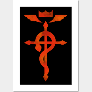 Fullmetal Alchemist Logo Orange Posters and Art